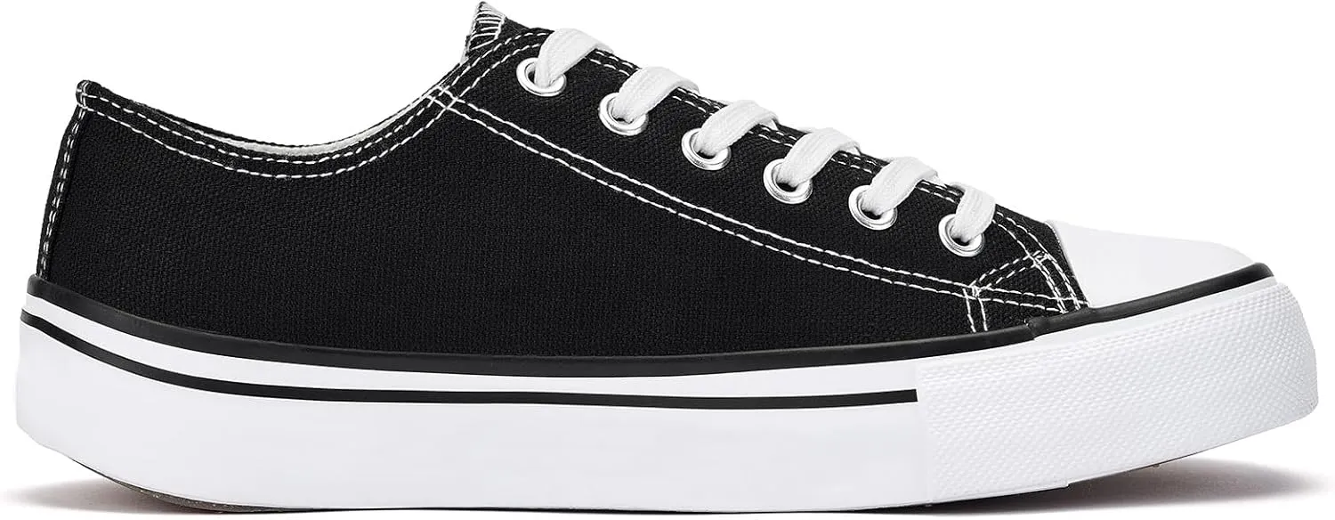 Canvas Shoes for Women Classic Fashion Sneakers Lace Up Low Top Canvas Casual Sneakers Lightweight Breathable Comfort Wide Toe Shoes