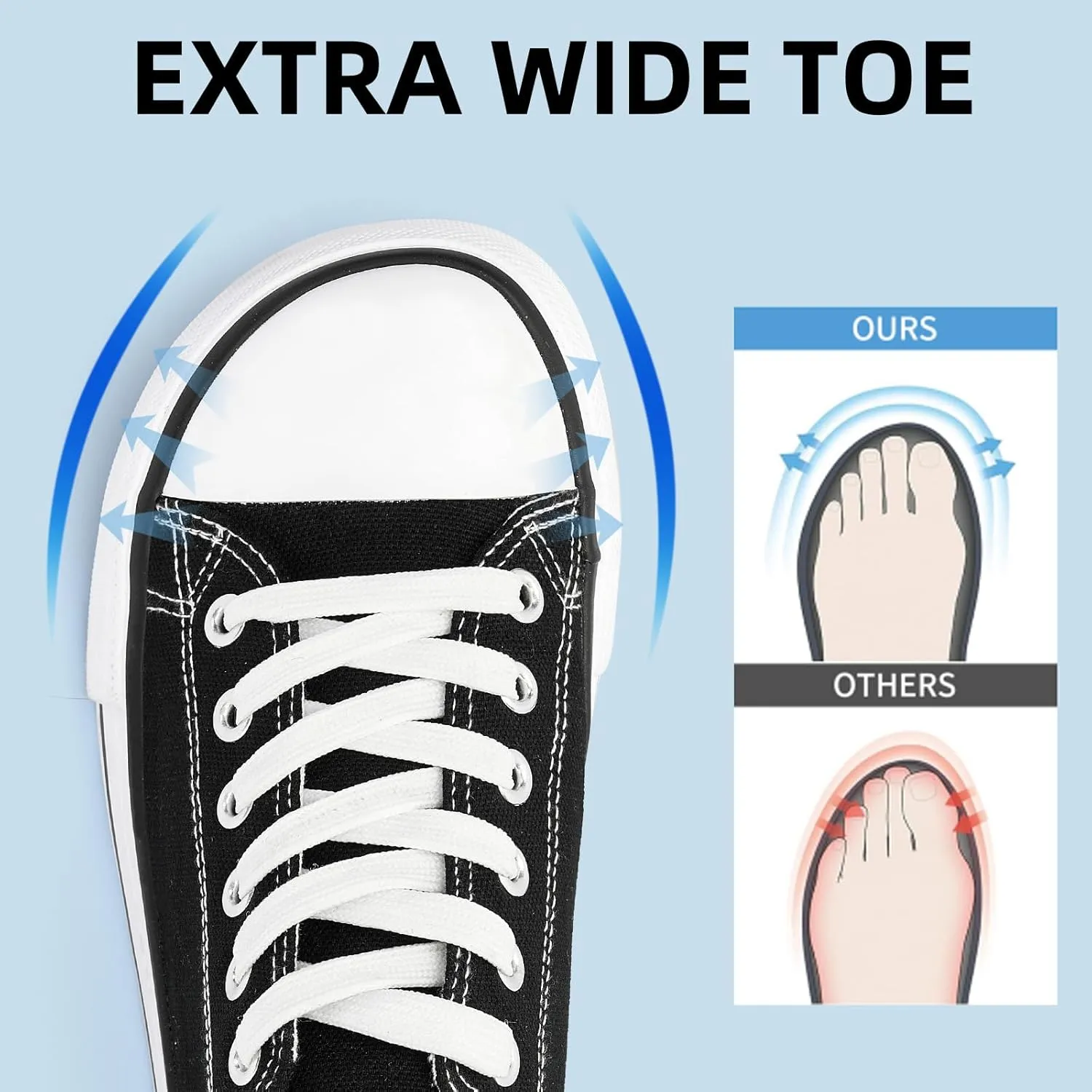 Canvas Shoes for Women Classic Fashion Sneakers Lace Up Low Top Canvas Casual Sneakers Lightweight Breathable Comfort Wide Toe Shoes