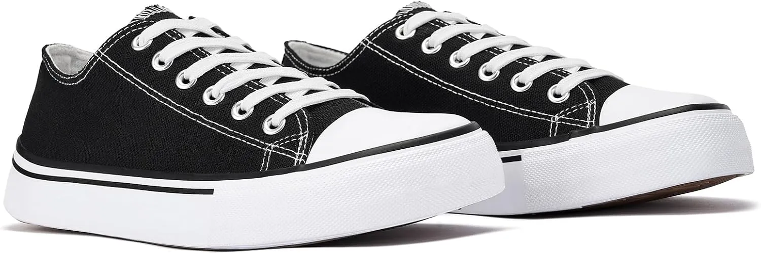 Canvas Shoes for Women Classic Fashion Sneakers Lace Up Low Top Canvas Casual Sneakers Lightweight Breathable Comfort Wide Toe Shoes