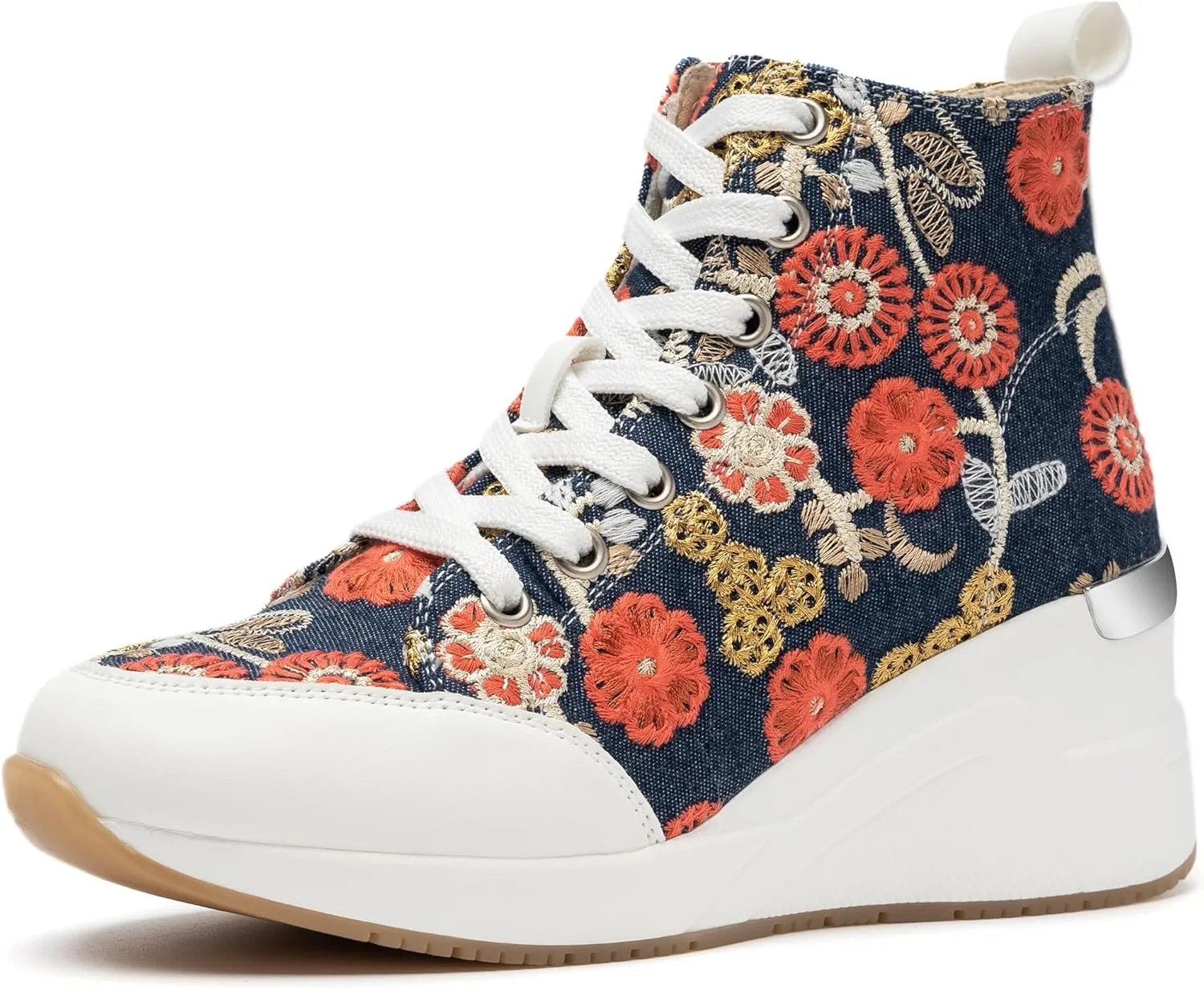 Cestfini Graffiti High Top Sneakers for Women Breathable White Black Platform Sneakers Lace up Womens Canvas Shoes