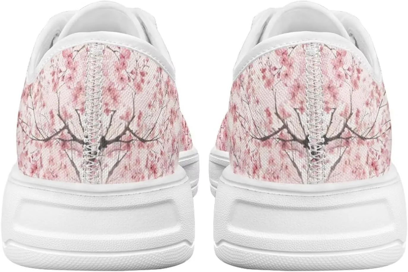 Cherry Blossoms Canvas Shoes for Women Classic Low Top Sneakers Fashion Slip on Work Shoes for Daily Walks