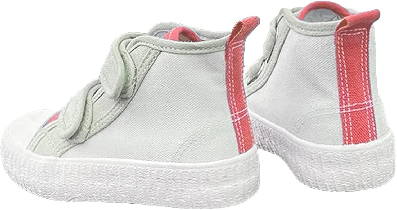 Children's Casual Canvas Shoes High Top Hook&Loop Sneakers for Boys and Girls