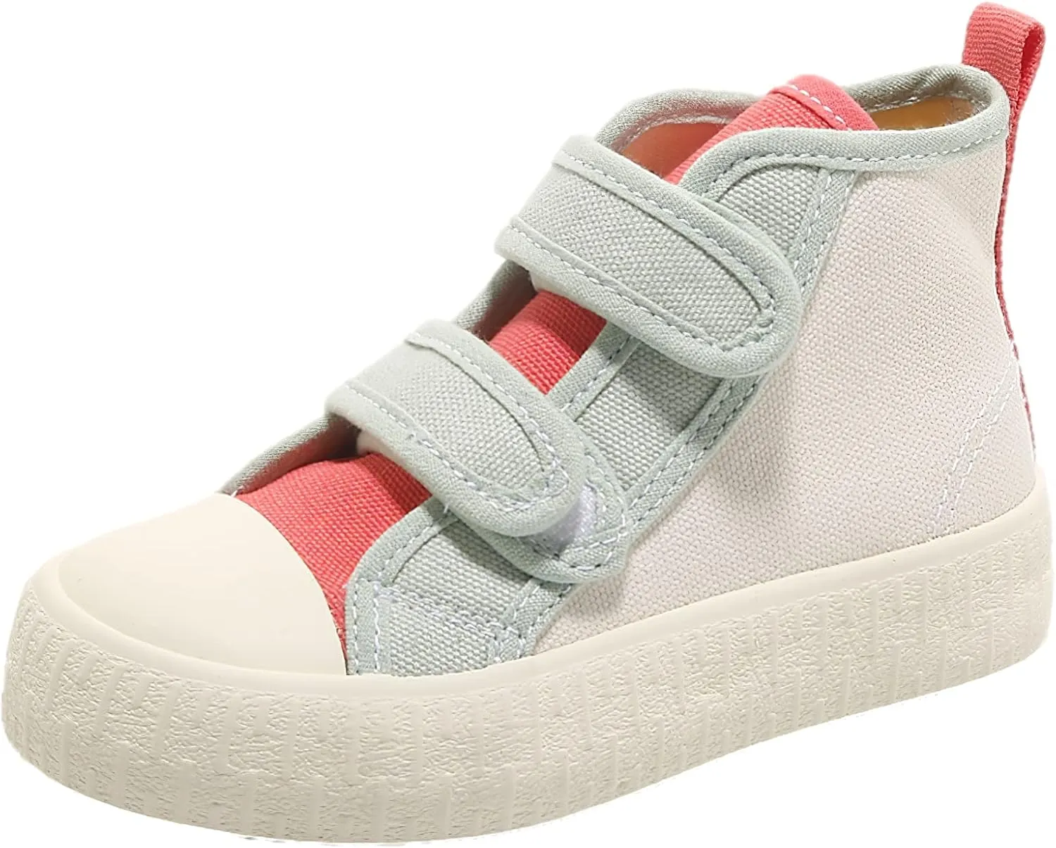 Children's Casual Canvas Shoes High Top Hook&Loop Sneakers for Boys and Girls
