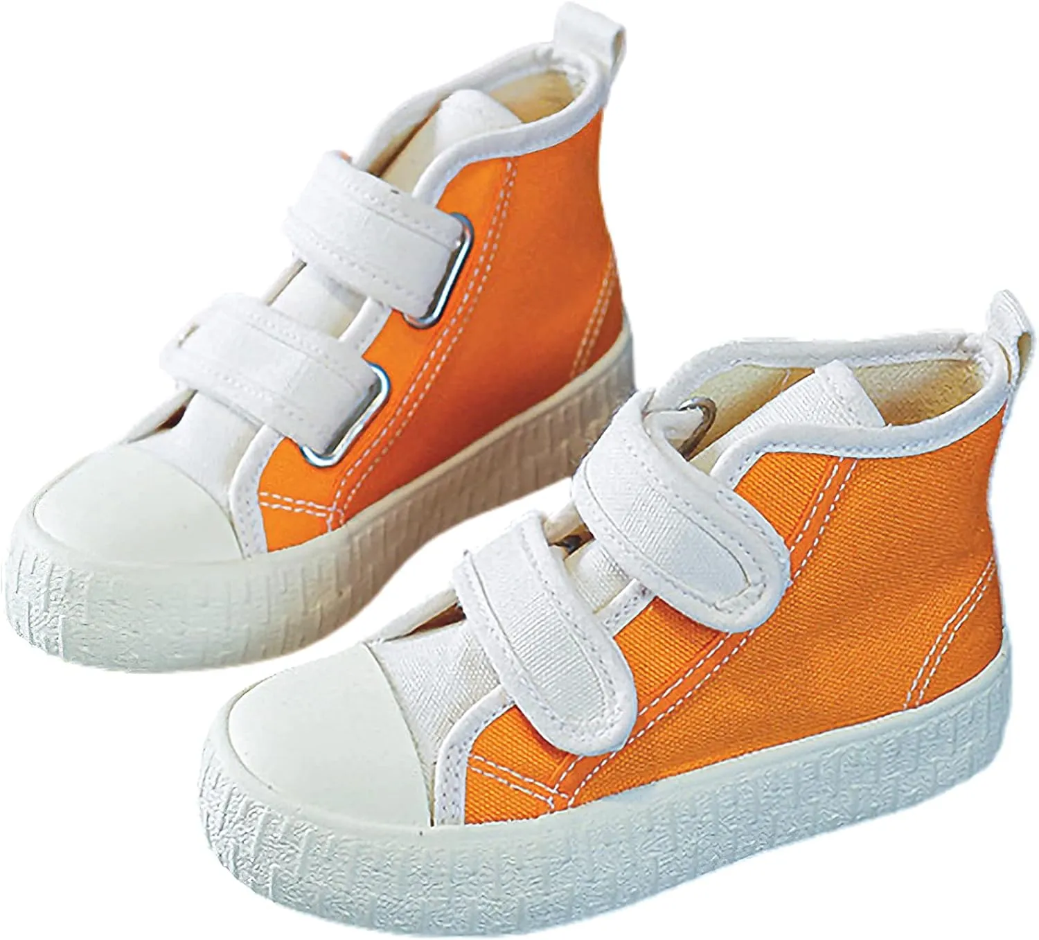 Children's Casual Canvas Shoes High Top Hook&Loop Sneakers for Boys and Girls