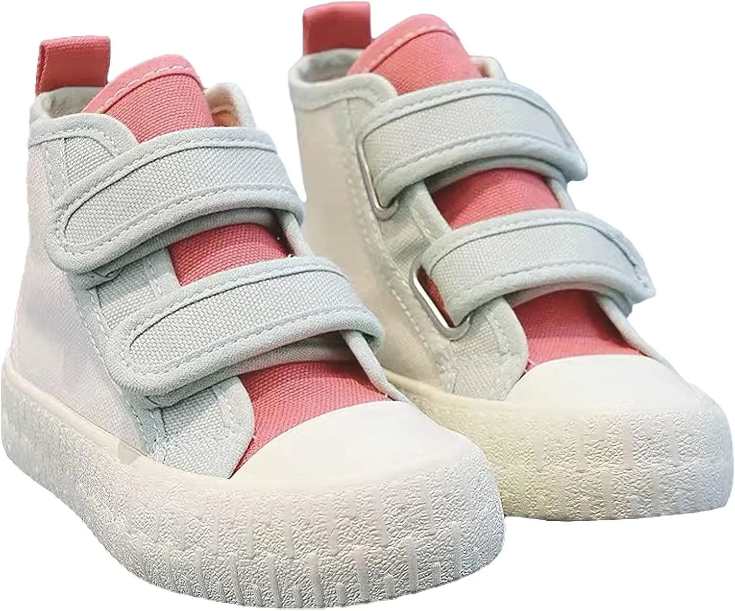 Children's Casual Canvas Shoes High Top Hook&Loop Sneakers for Boys and Girls