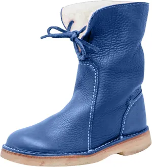 Christmas Mid Calf Boots for Women Warm Fur Winter Snow Boots Wide Calf Lace Up Boots Anti-slip Outdoor Walking shoes