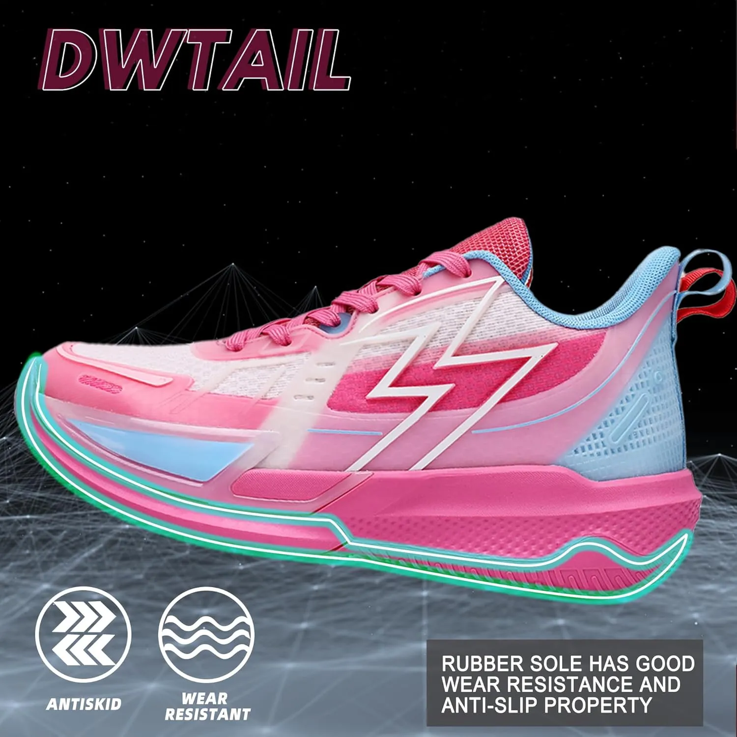 CJSPORX Men Women Basketball Shoes Breathable Non Slip Outdoor Fashion Sneakers