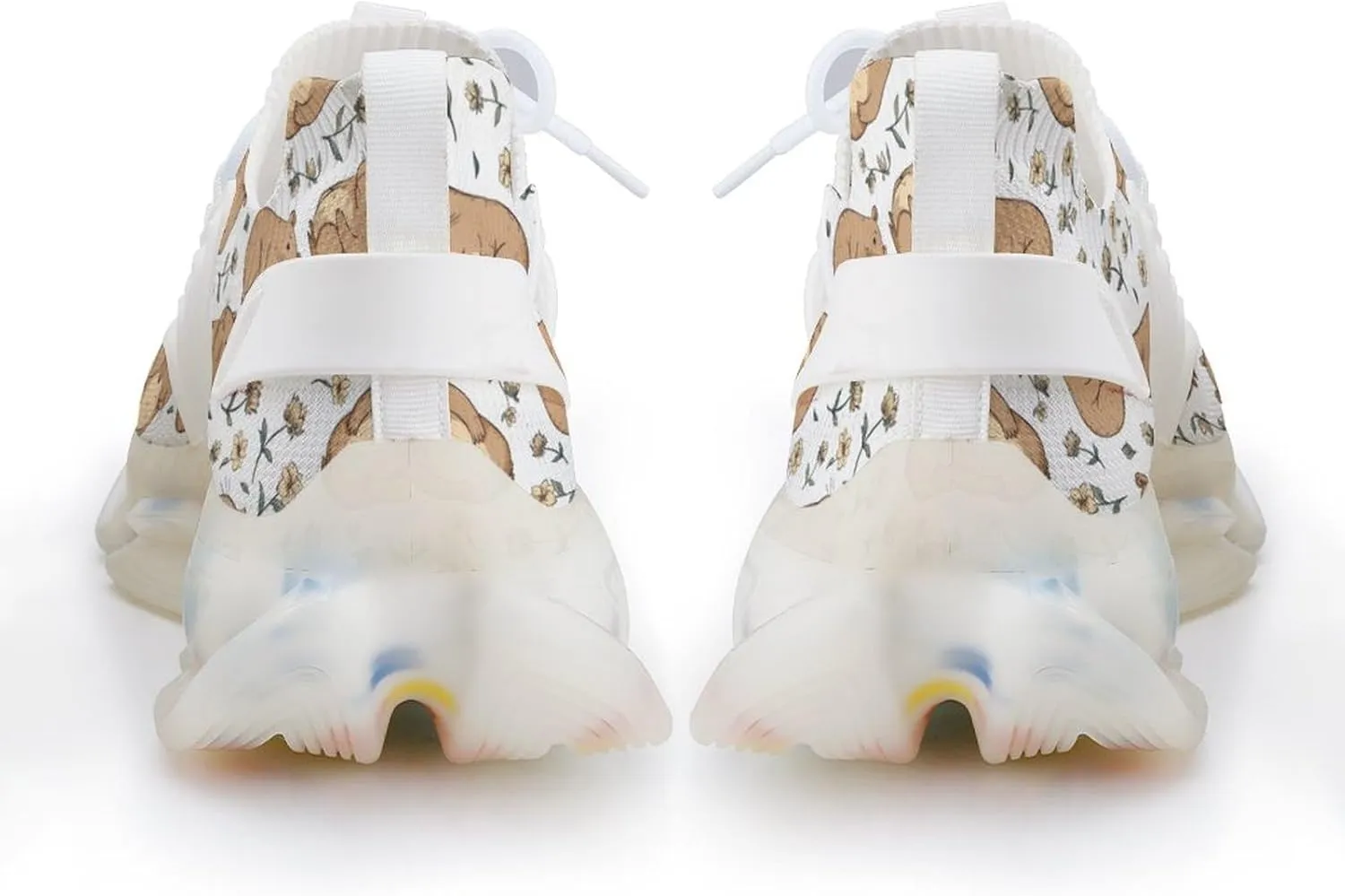 Cute Capybara Flowers Men's Running Shoes Lightweight Walking Shoe Breathable Sneaker