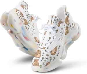 Cute Capybara Flowers Men's Running Shoes Lightweight Walking Shoe Breathable Sneaker