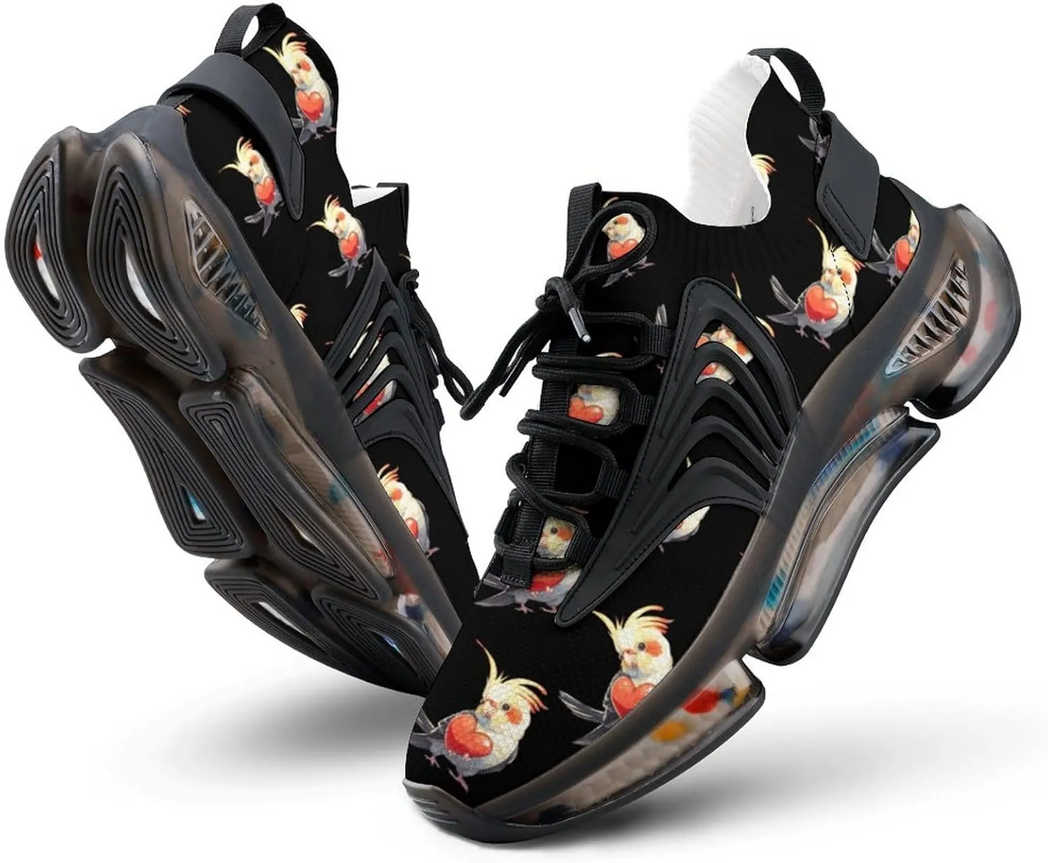 Cute Heart Cockatiel Men's Running Shoes Lightweight Walking Shoe Breathable Sneaker