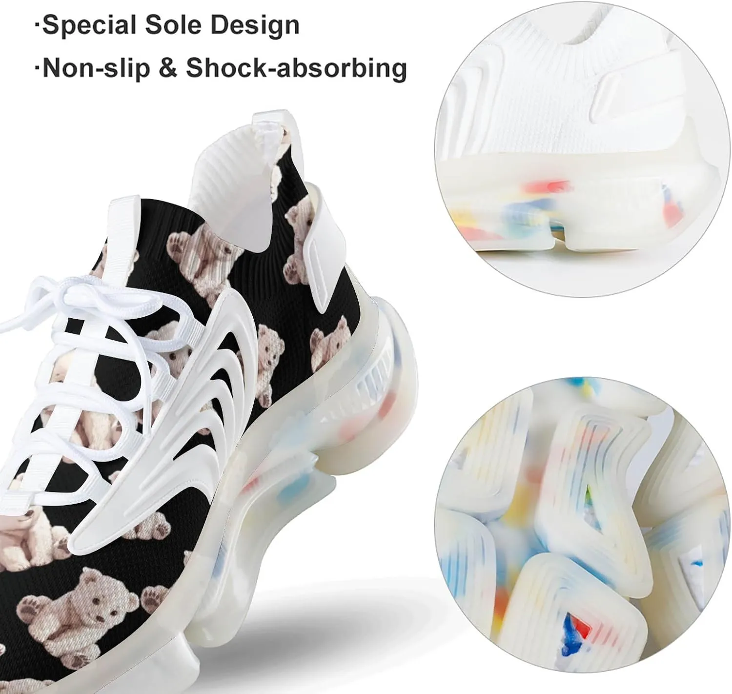 Cute Polar Bear Men's Running Shoes Lightweight Walking Shoe Breathable Sneaker