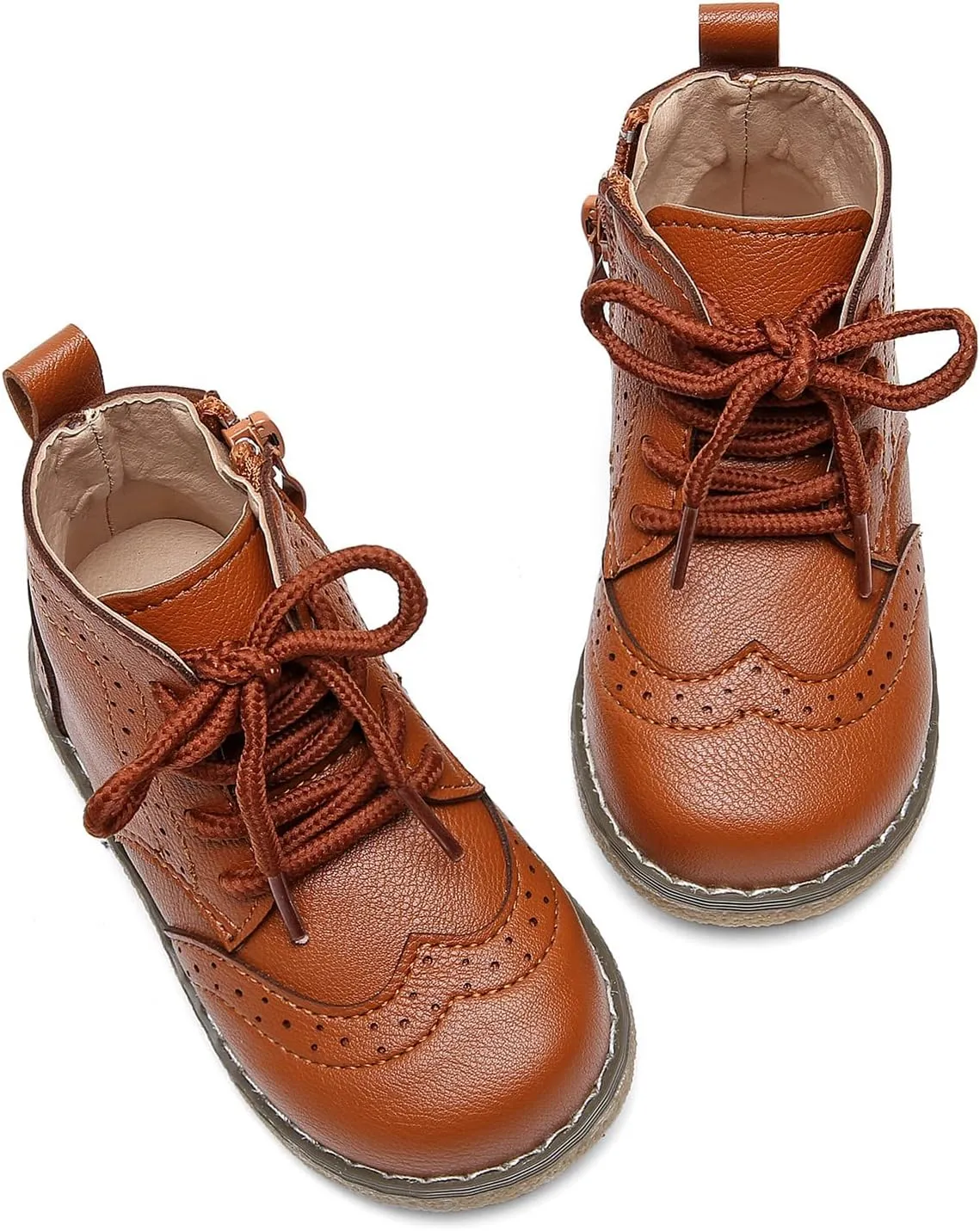 DADAWEN Toddler Baby Boys Girls Hiking Boots Waterproof Leather Non Slip Lace Up Outdoor Work Ankle Winter Snow Boots(Toddler/Little Kid)