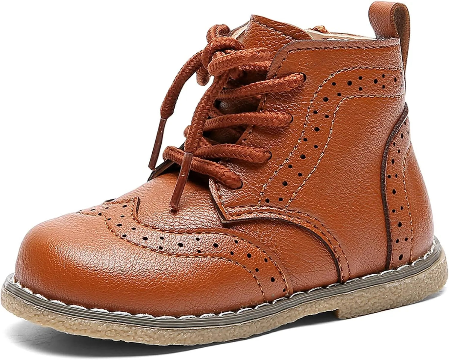 DADAWEN Toddler Baby Boys Girls Hiking Boots Waterproof Leather Non Slip Lace Up Outdoor Work Ankle Winter Snow Boots(Toddler/Little Kid)