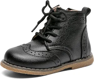 DADAWEN Toddler Baby Boys Girls Hiking Boots Waterproof Leather Non Slip Lace Up Outdoor Work Ankle Winter Snow Boots(Toddler/Little Kid)