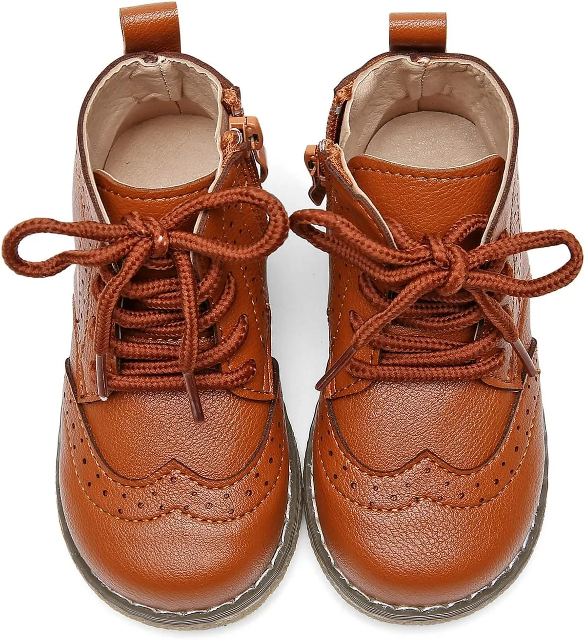 DADAWEN Toddler Baby Boys Girls Hiking Boots Waterproof Leather Non Slip Lace Up Outdoor Work Ankle Winter Snow Boots(Toddler/Little Kid)