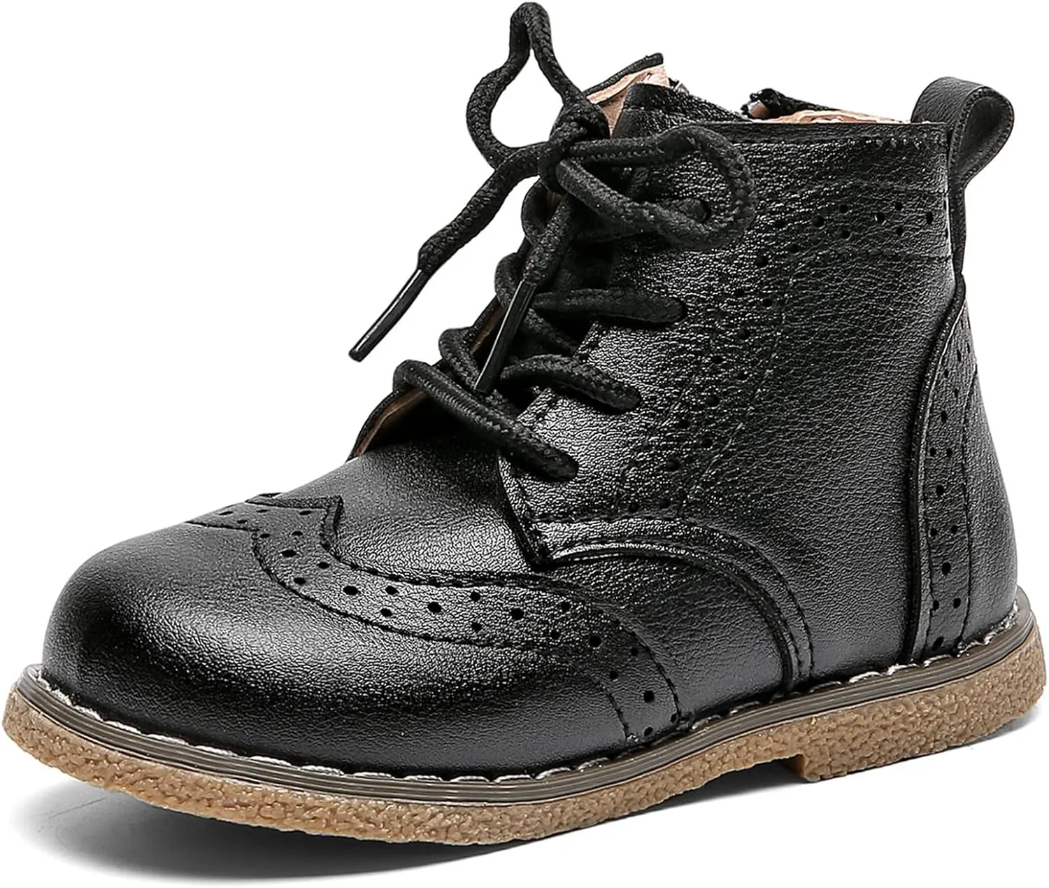 DADAWEN Toddler Baby Boys Girls Hiking Boots Waterproof Leather Non Slip Lace Up Outdoor Work Ankle Winter Snow Boots(Toddler/Little Kid)