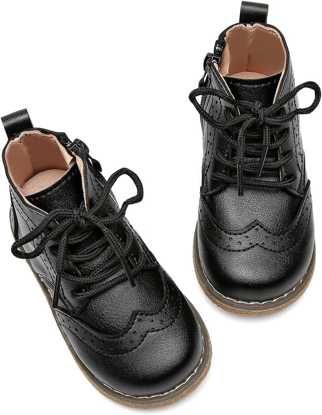 DADAWEN Toddler Baby Boys Girls Hiking Boots Waterproof Leather Non Slip Lace Up Outdoor Work Ankle Winter Snow Boots(Toddler/Little Kid)