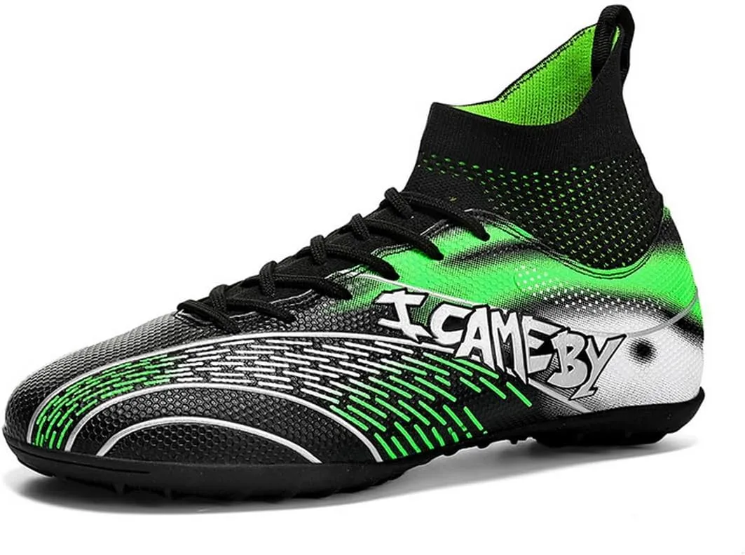 DHOVOR Womens Soccer Cleats Youth High-Top Football Cleats Anti-Slip Athletics Football Trainers Girls Indoor Soccer Shoes