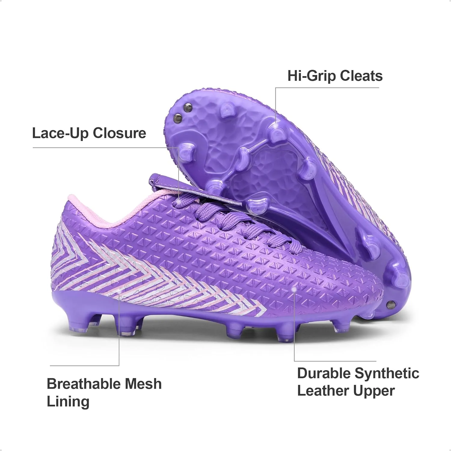 DREAM PAIRS Boys Girls Outdoor Soccer Cleats Football Shoes for Little/Big Kid