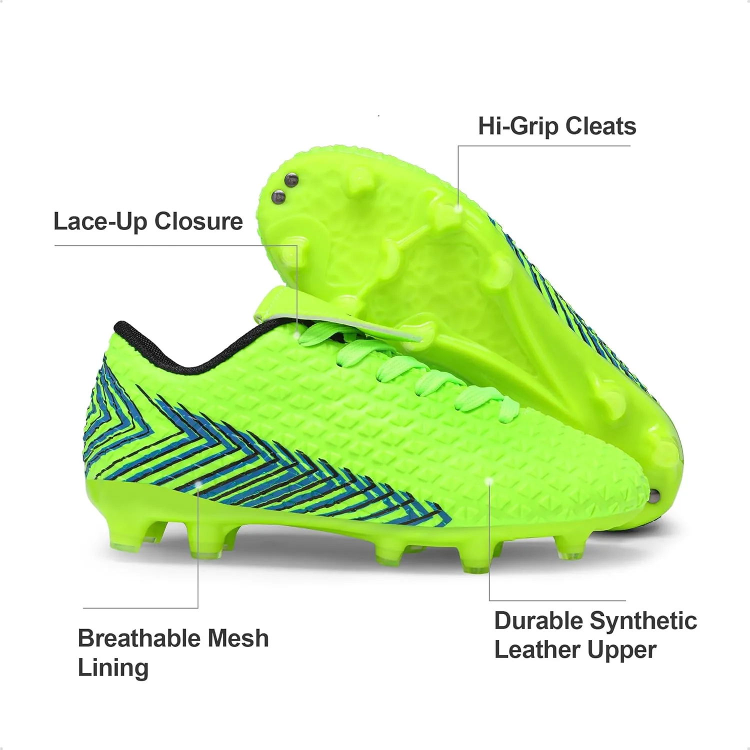 DREAM PAIRS Boys Girls Outdoor Soccer Cleats Football Shoes for Little/Big Kid