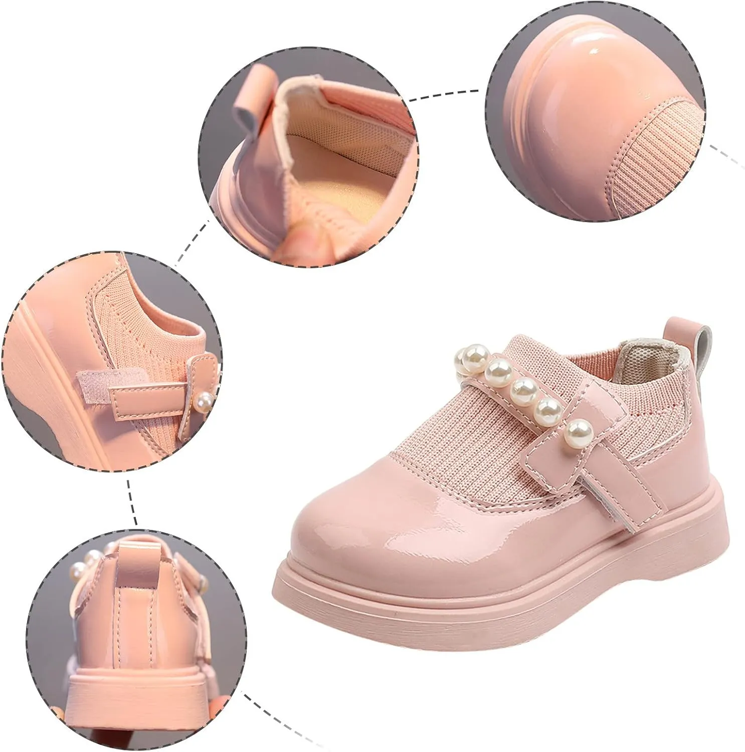 Dressy Shoes for Girls Girls Toddler Little Kid Big Kid Dress Flat Ballerina Shoe Leather Shoes Girl up Boots