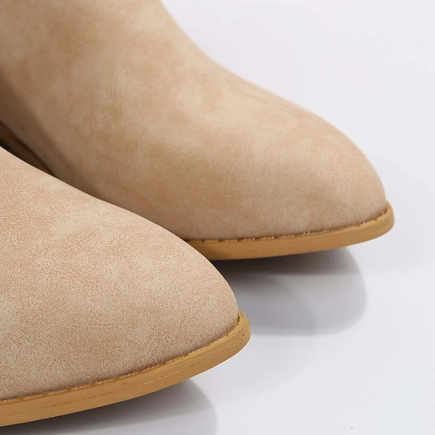 Fashion Boots for Women Chunky Heel Pointed Toe V Cutout Back Zipper Block Low Heel Ankle Booties Fall Solid Casual Comfy Outdoor Ladies Shoes