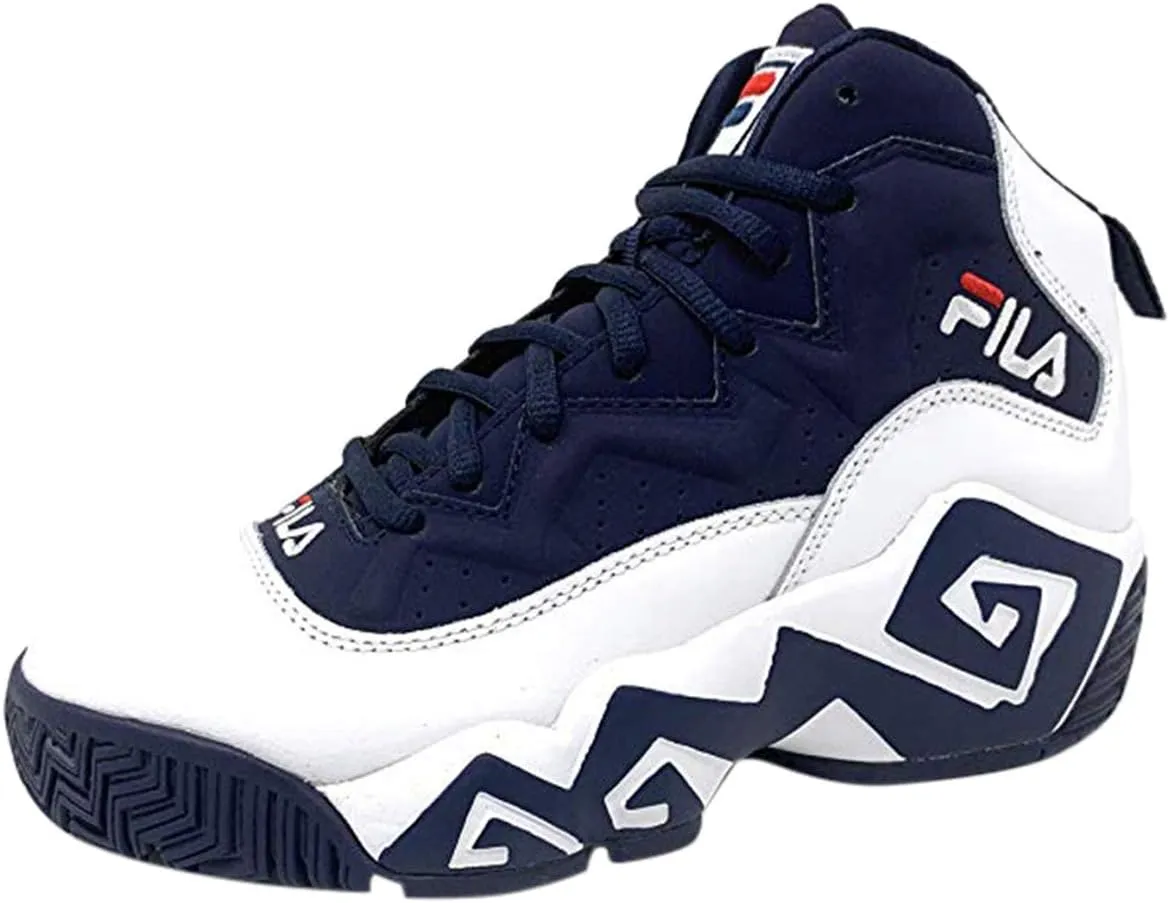 Fila Boy's MB (Little Kid/Big Kid) White Navy Red 6 Big Kid M