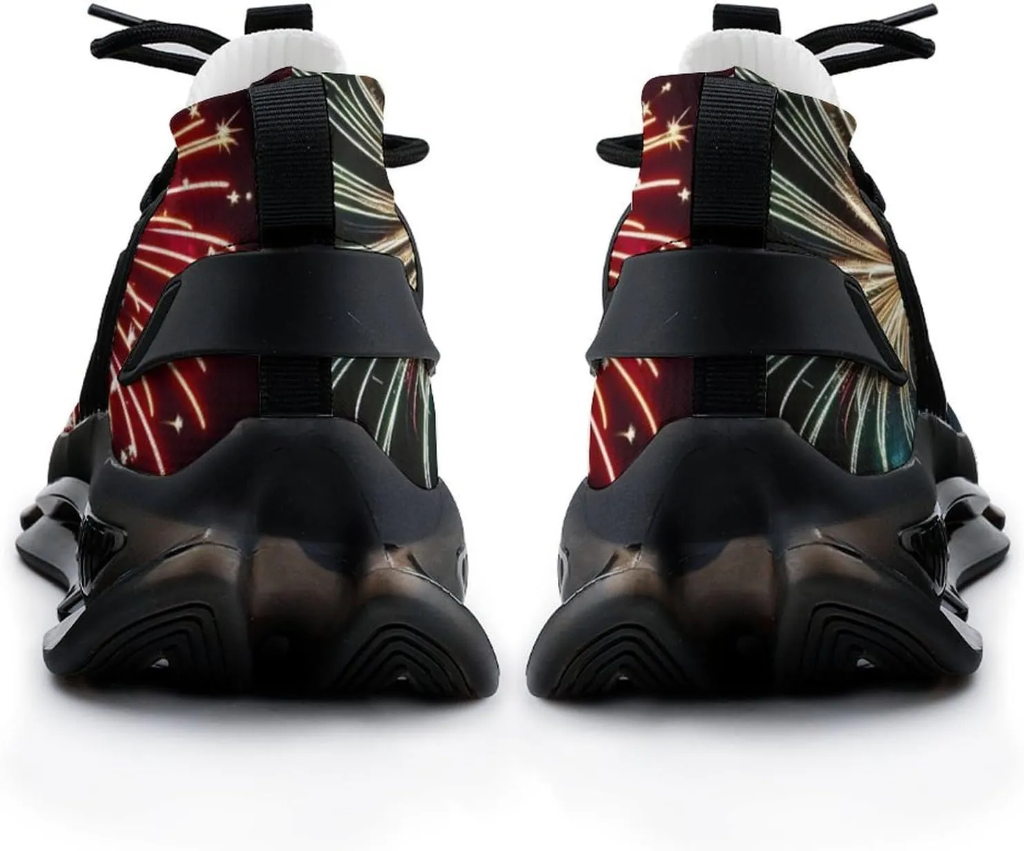 Fireworks American Flag Men's Running Shoes Lightweight Walking Shoe Breathable Sneaker