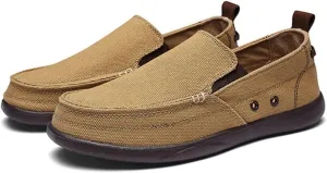 FMURY Canvas Shoes Men Ultralight Breathable Casual Men Shoes Spring Comfortable Loafers Lazy Driving Flats