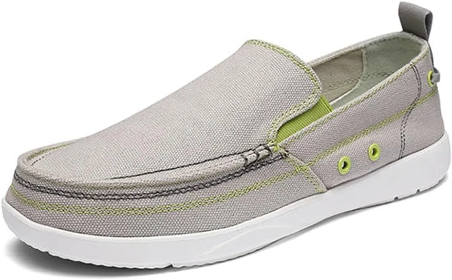 FMURY Canvas Shoes Men Ultralight Breathable Casual Men Shoes Spring Comfortable Loafers Lazy Driving Flats