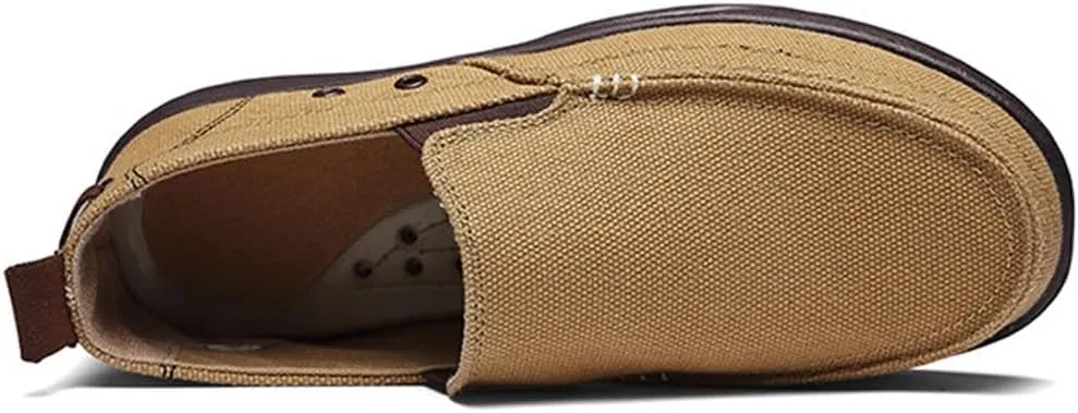 FMURY Canvas Shoes Men Ultralight Breathable Casual Men Shoes Spring Comfortable Loafers Lazy Driving Flats