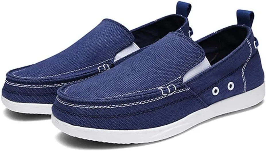 FMURY Canvas Shoes Men Ultralight Breathable Casual Men Shoes Spring Comfortable Loafers Lazy Driving Flats