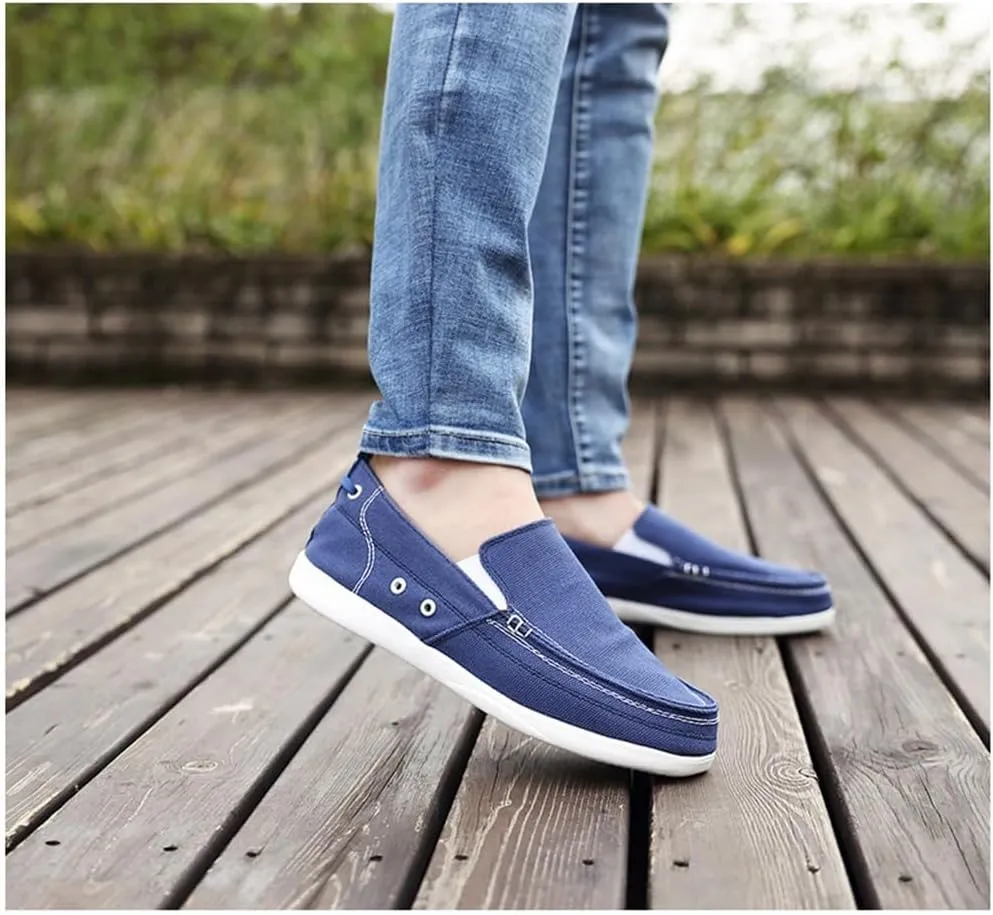 FMURY Canvas Shoes Men Ultralight Breathable Casual Men Shoes Spring Comfortable Loafers Lazy Driving Flats