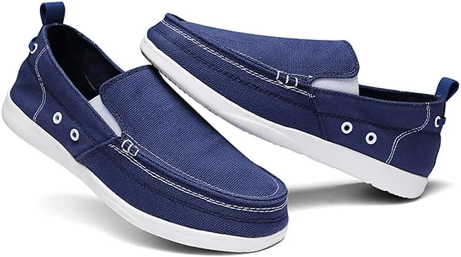 FMURY Canvas Shoes Men Ultralight Breathable Casual Men Shoes Spring Comfortable Loafers Lazy Driving Flats