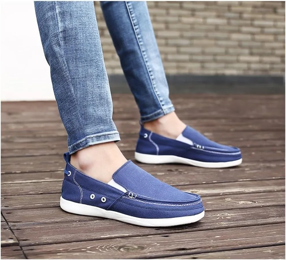 FMURY Canvas Shoes Men Ultralight Breathable Casual Men Shoes Spring Comfortable Loafers Lazy Driving Flats