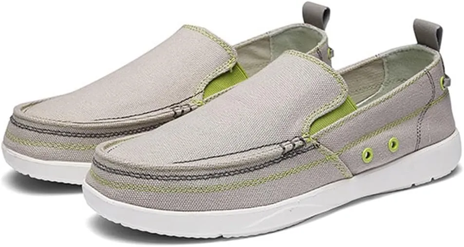 FMURY Canvas Shoes Men Ultralight Breathable Casual Men Shoes Spring Comfortable Loafers Lazy Driving Flats