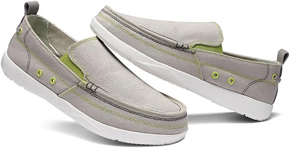 FMURY Canvas Shoes Men Ultralight Breathable Casual Men Shoes Spring Comfortable Loafers Lazy Driving Flats