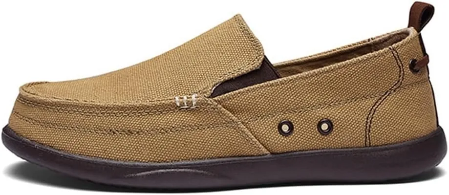 FMURY Canvas Shoes Men Ultralight Breathable Casual Men Shoes Spring Comfortable Loafers Lazy Driving Flats