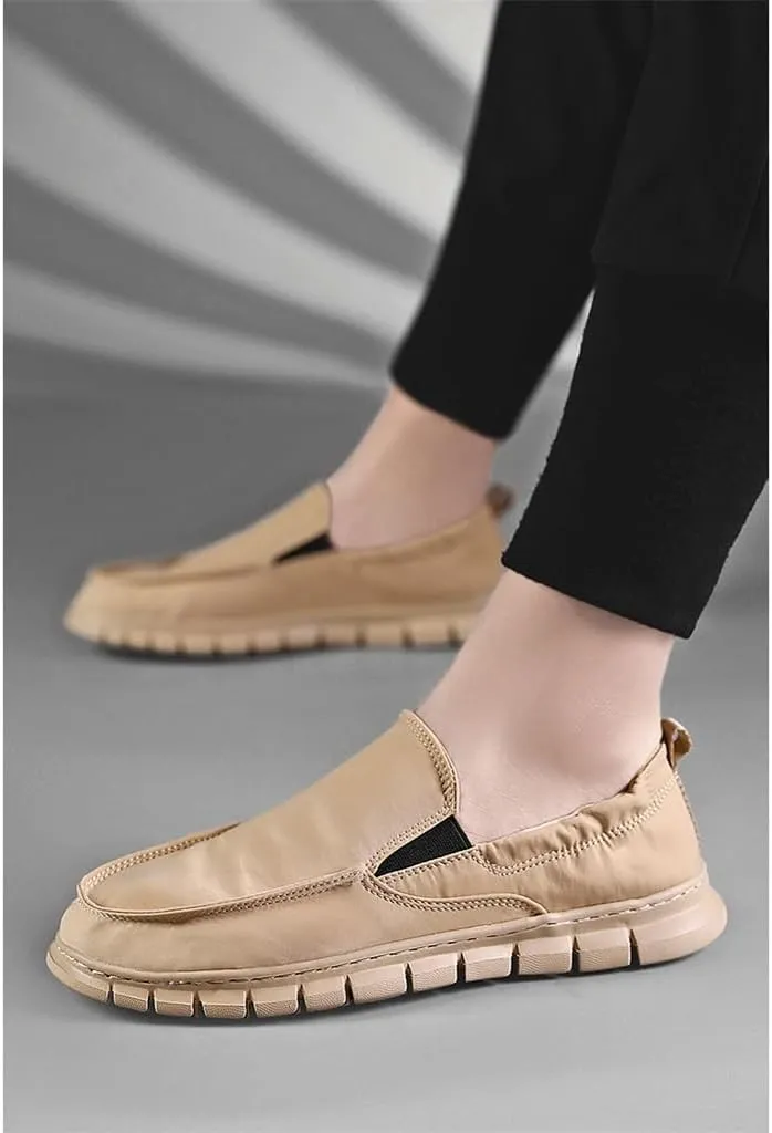 FMURY Men's Canvas Shoes Breathable Casual Shoes Outdoor Non-Slip Sneakers Comfortable Driving Shoes(8 Code)