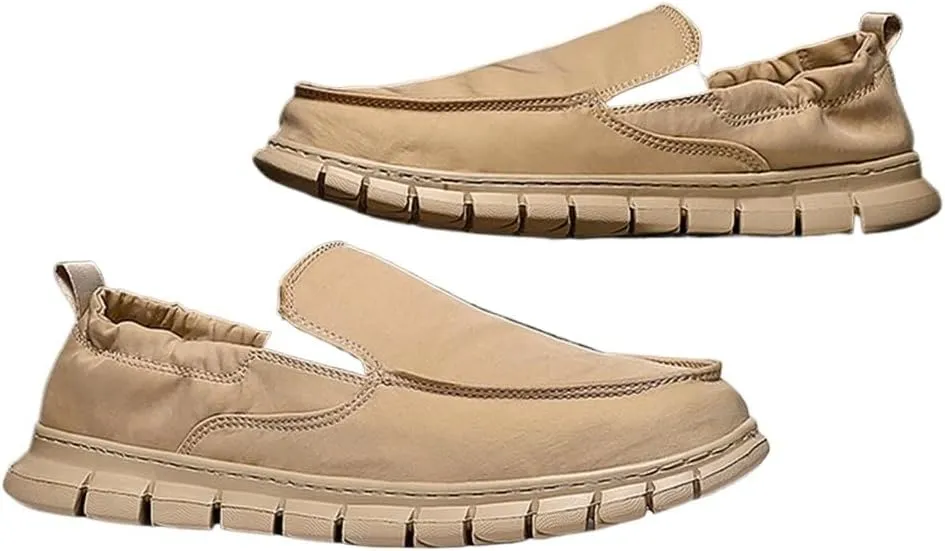 FMURY Men's Canvas Shoes Breathable Casual Shoes Outdoor Non-Slip Sneakers Comfortable Driving Shoes(8 Code)