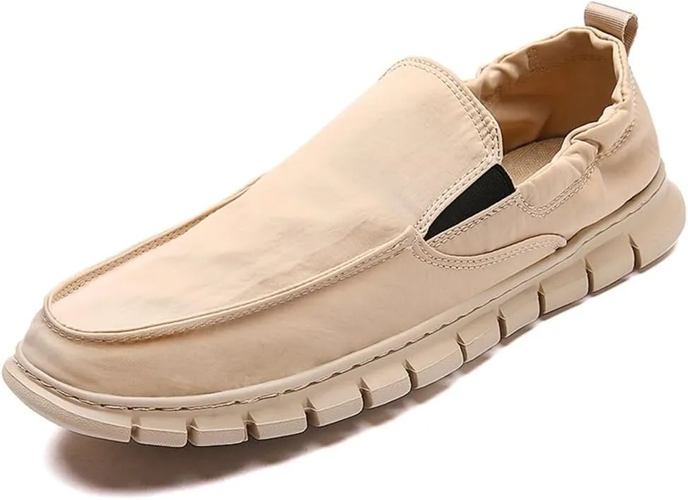 FMURY Men's Canvas Shoes Breathable Casual Shoes Outdoor Non-Slip Sneakers Comfortable Driving Shoes(8 Code)