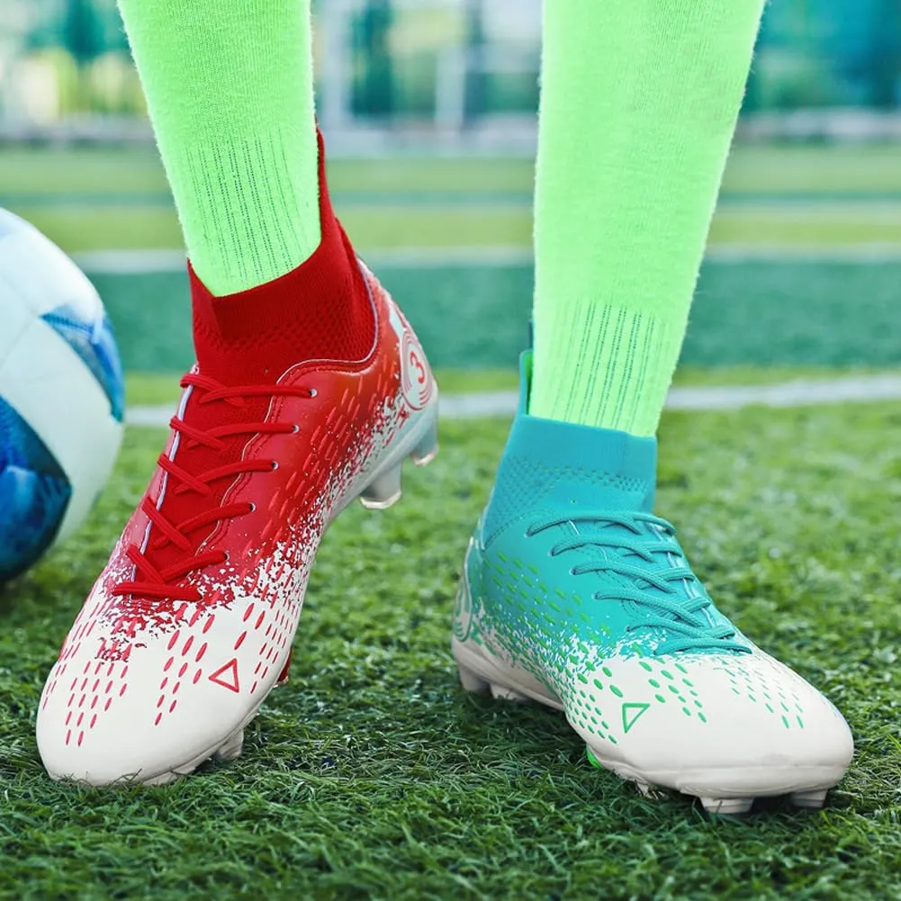 GEXECEUSS Men's Ankle Soccer Cleats for Competition - Comfortable Turf Shoes for Youth - Lightweight Soccer Boots for Training