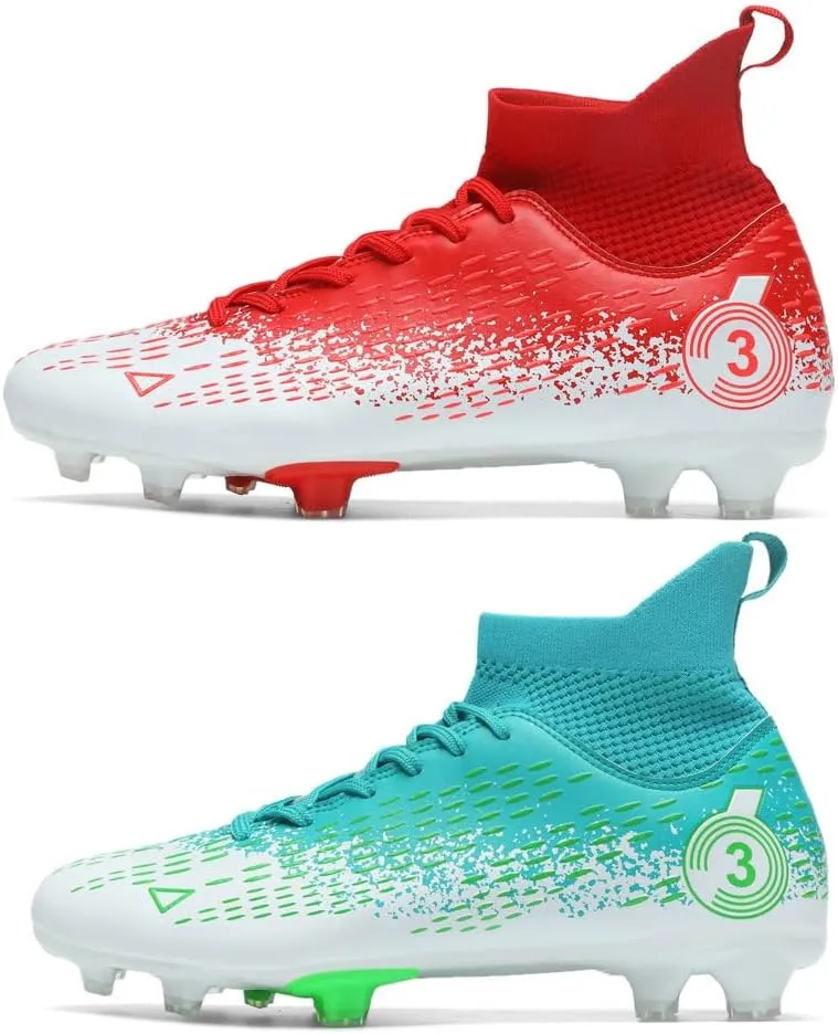 GEXECEUSS Men's Ankle Soccer Cleats for Competition - Comfortable Turf Shoes for Youth - Lightweight Soccer Boots for Training