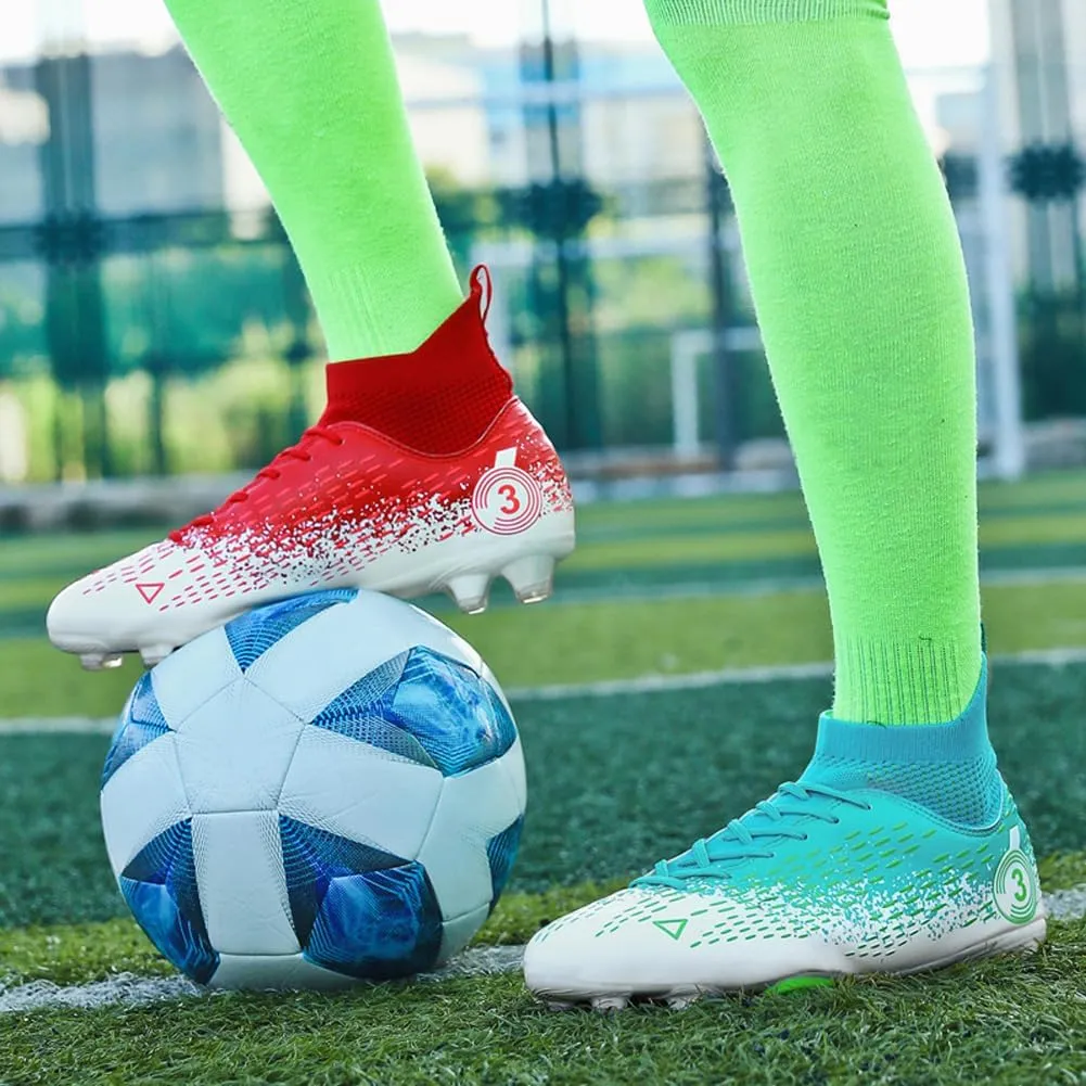 GEXECEUSS Men's Ankle Soccer Cleats for Competition - Comfortable Turf Shoes for Youth - Lightweight Soccer Boots for Training