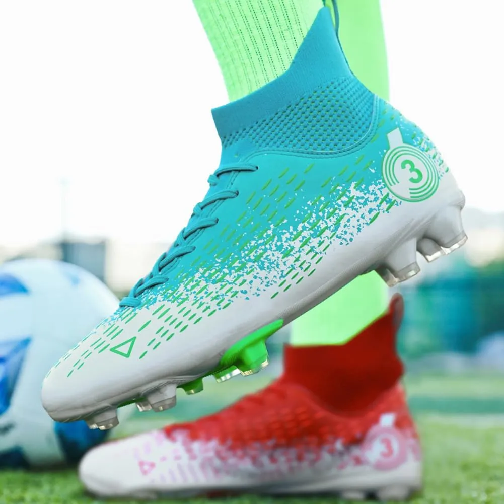 GEXECEUSS Men's Ankle Soccer Cleats for Competition - Comfortable Turf Shoes for Youth - Lightweight Soccer Boots for Training