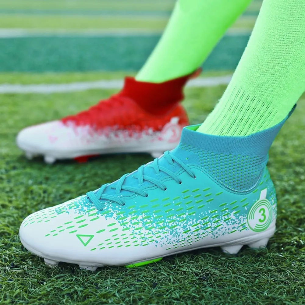 GEXECEUSS Men's Ankle Soccer Cleats for Competition - Comfortable Turf Shoes for Youth - Lightweight Soccer Boots for Training