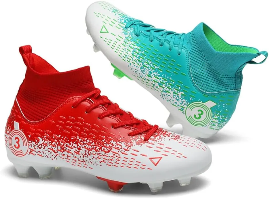 GEXECEUSS Men's Ankle Soccer Cleats for Competition - Comfortable Turf Shoes for Youth - Lightweight Soccer Boots for Training