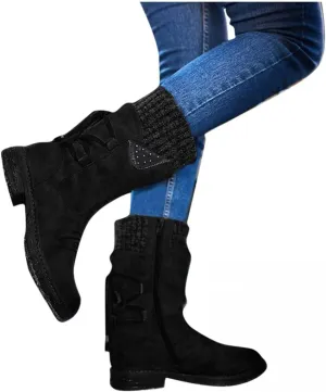 Gibobby Boots for Women Winter Hiking Boots Keep Warm Anti-Slip Soft Warm Fur Lined Winter Ankle Booties