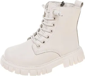 Girls Ankle Boots Side Zipper Combat Boots Non Slip Cowboy Boots Casual Hiking Boots for Toddler Little Kid Big Kid
