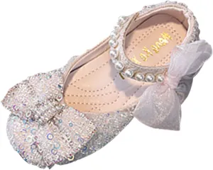 Girls Dress Shoes,Dance Shoes for Girls Childrens Shoes Pearl Princess Shoes Baby Girls Shoes for Party Wedding